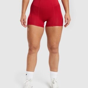Gymshark Red Bike Shorts High-Waisted Performance